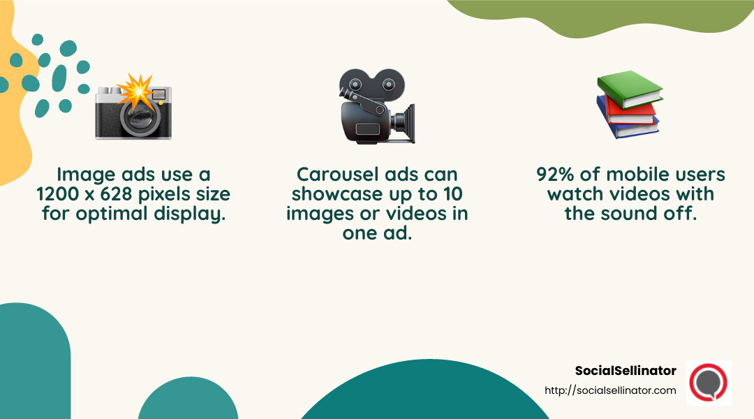 Carousel ads increase engagement by allowing multiple images or videos in one ad. - Facebook Ads for Digital Products infographic 3_facts_emoji_nature
