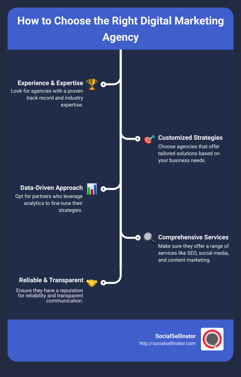 Digital Marketing Agency Selection Guide - agencies for digital marketing infographic infographic-line-5-steps