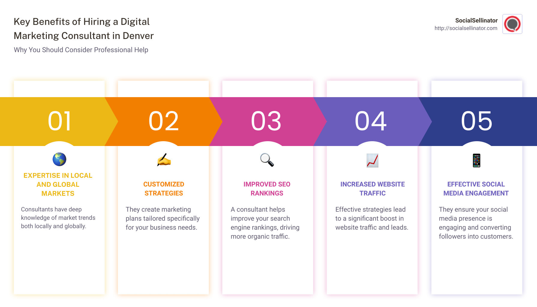 benefits of hiring a digital marketing consultant - digital marketing consultant denver infographic pillar-5-steps