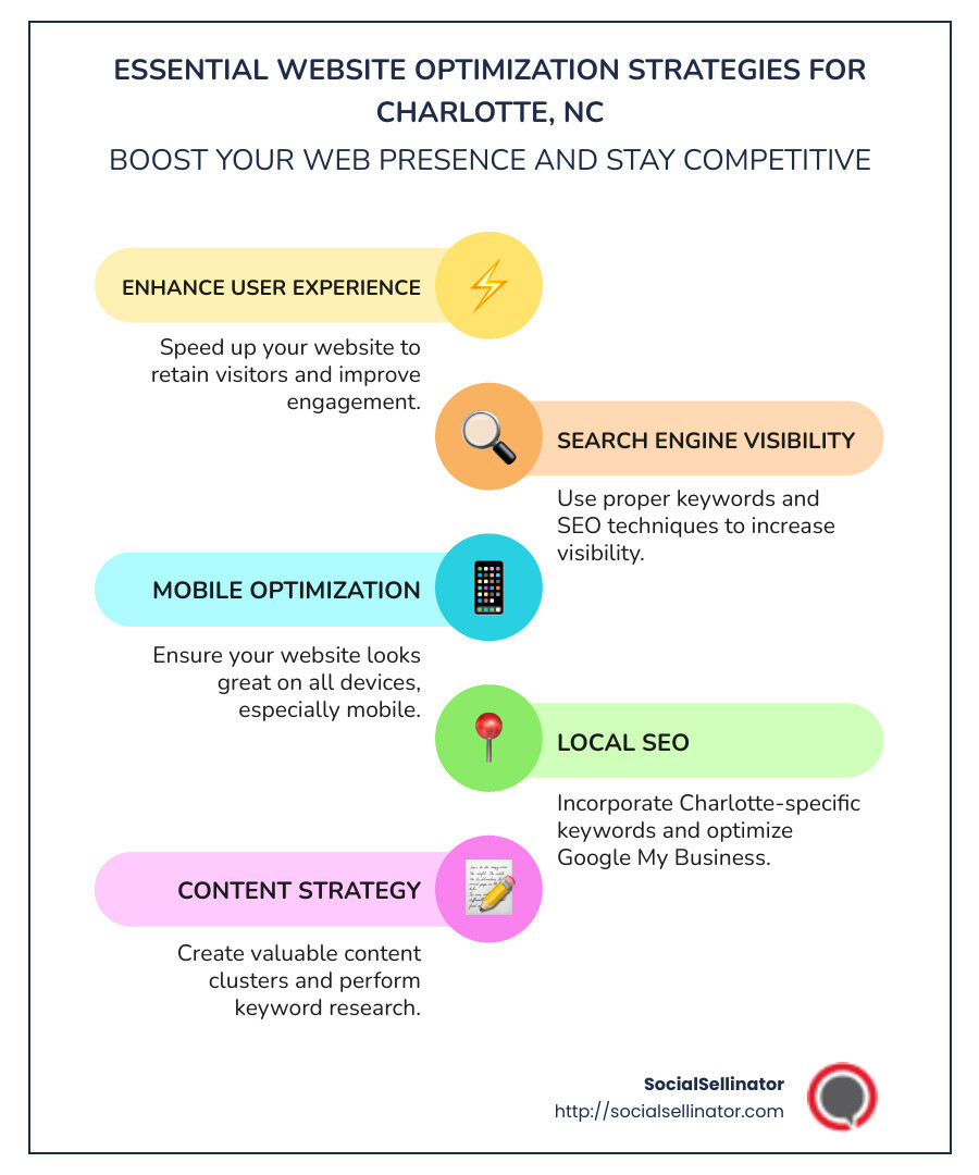 keyword targeting strategies for local businesses - website optimization charlotte nc infographic infographic-line-5-steps-colors